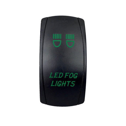 Quake LED - QRS657 - Rocker Switch Led Fog Lights 2 Way 5 Pin Green