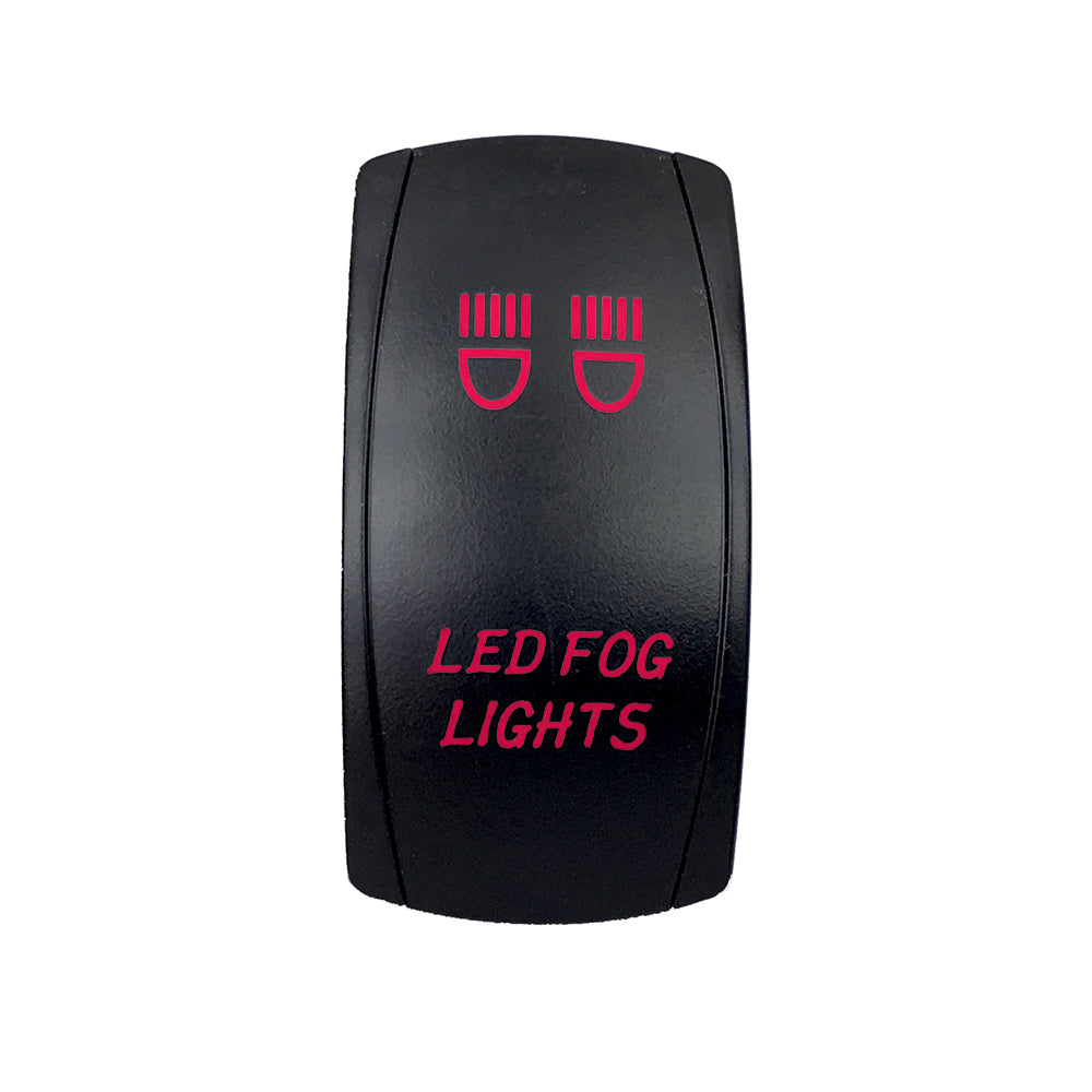 Quake LED - QRS658 - Rocker Switch Led Fog Lights 2 Way 5 Pin Red