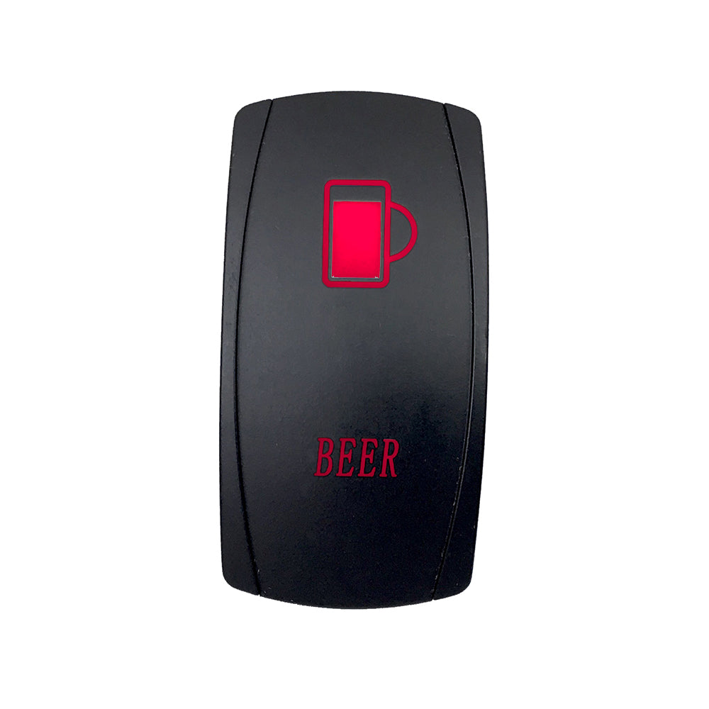 Quake LED - QRS662 - Rocker Switch Beer 2 Way 5 Pin Red