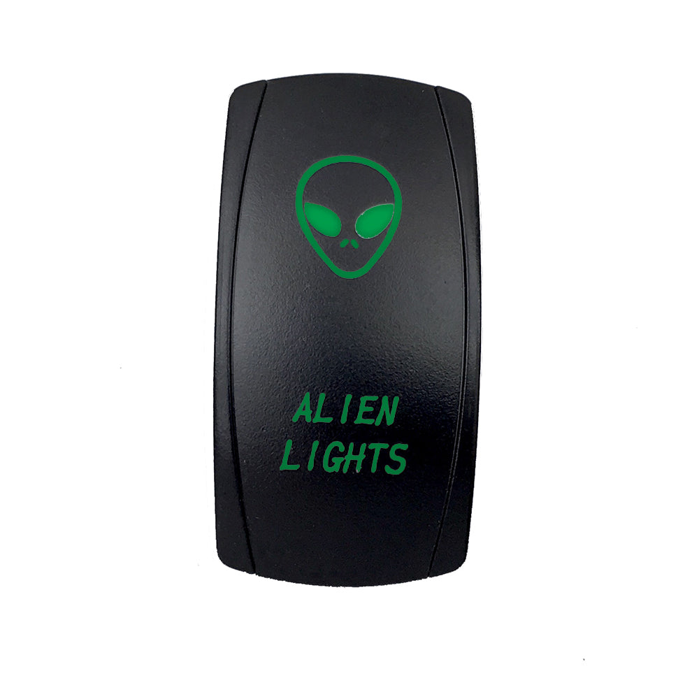 Quake LED - QRS665 - Rocker Switch Alien Lights 2 Way 5 Pin Green