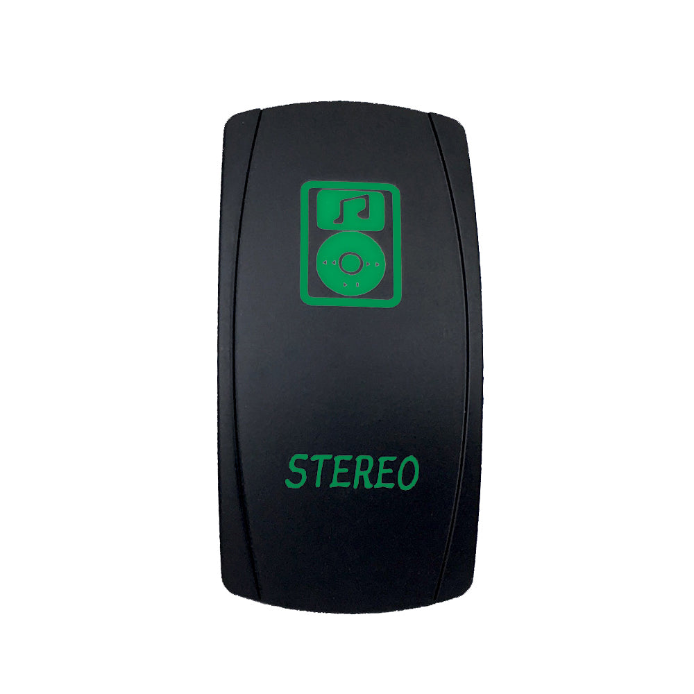 Quake LED - QRS681 - Rocker Switch Stereo 2 Way 5 Pin Green