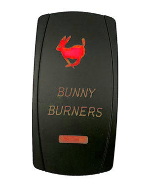 Quake LED - QRS694 - Rocker Switch Bunny Burners 2 Way 5 Pin Red
