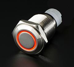 Quake LED - QRS731 - Momentary Flush Mount Switches 5 Pin 5 Amp Chrome/Amber