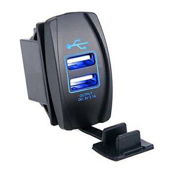 Quake LED - QRS704 - Illuminated USB Ports - 2 Pin Blue