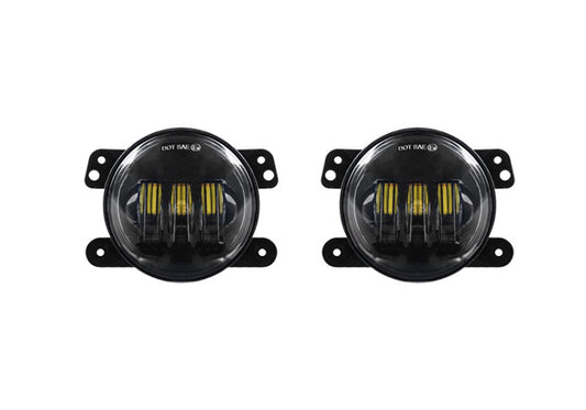 Quake LED - QTE458 - Jeep JK/CJ/TJ 4 Inch 30 Watt Fog Light Black Reflector Tempest Series For 1975-1983 Jeep CJ5