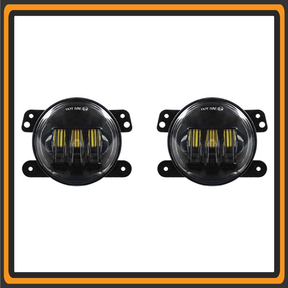 Quake LED - QTE904 - Jeep Wrangler JL/Gladiator 4 Inch RGB Fog Lights - Quad Lock/Interlock Compatible For 2018-2020 Jeep Wrangler