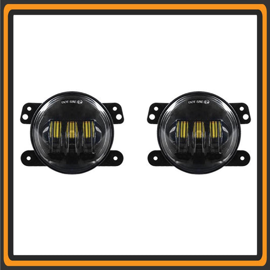 Quake LED - QTE904 - Jeep Wrangler JL/Gladiator 4 Inch RGB Fog Lights - Quad Lock/Interlock Compatible For 2018-2020 Jeep Wrangler