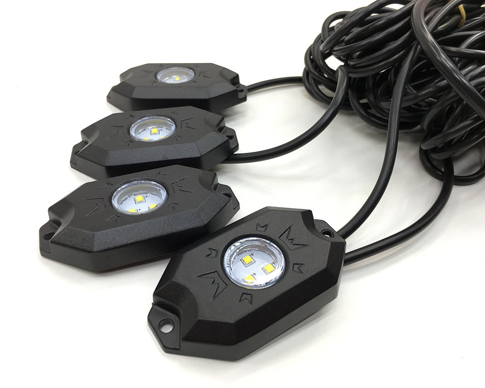 Quake LED - QTL441 - LED Rock Lights 4 Pods Kit White