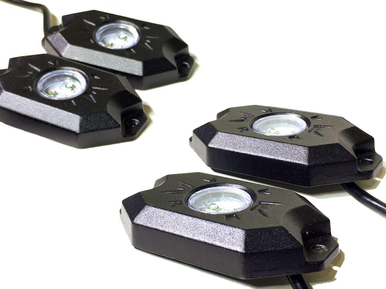 Quake LED - QTL923 - 4 Piece RGB Accent Rock Lights (Controller Not Included) Quad-Lock
