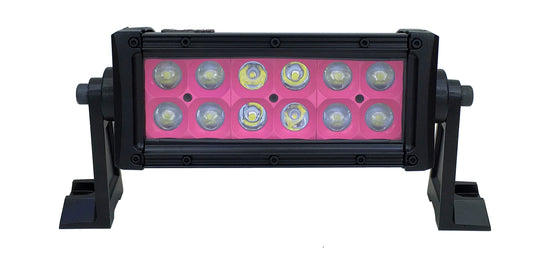 Quake LED - QUU599 - 8 Inch LED Light Bar Dual Row 36 Watt Combo Pink Reflector Ultra Color Series