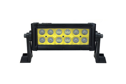 Quake LED - QUU606 - 8 Inch LED Light Bar Dual Row 36 Watt Combo Yellow Reflector Ultra Color Series