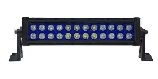 Quake LED - QUU619 - 13.5 Inch LED Light Bar Dual Row 72 Watt Blue Reflector Combo Ultra Color Series