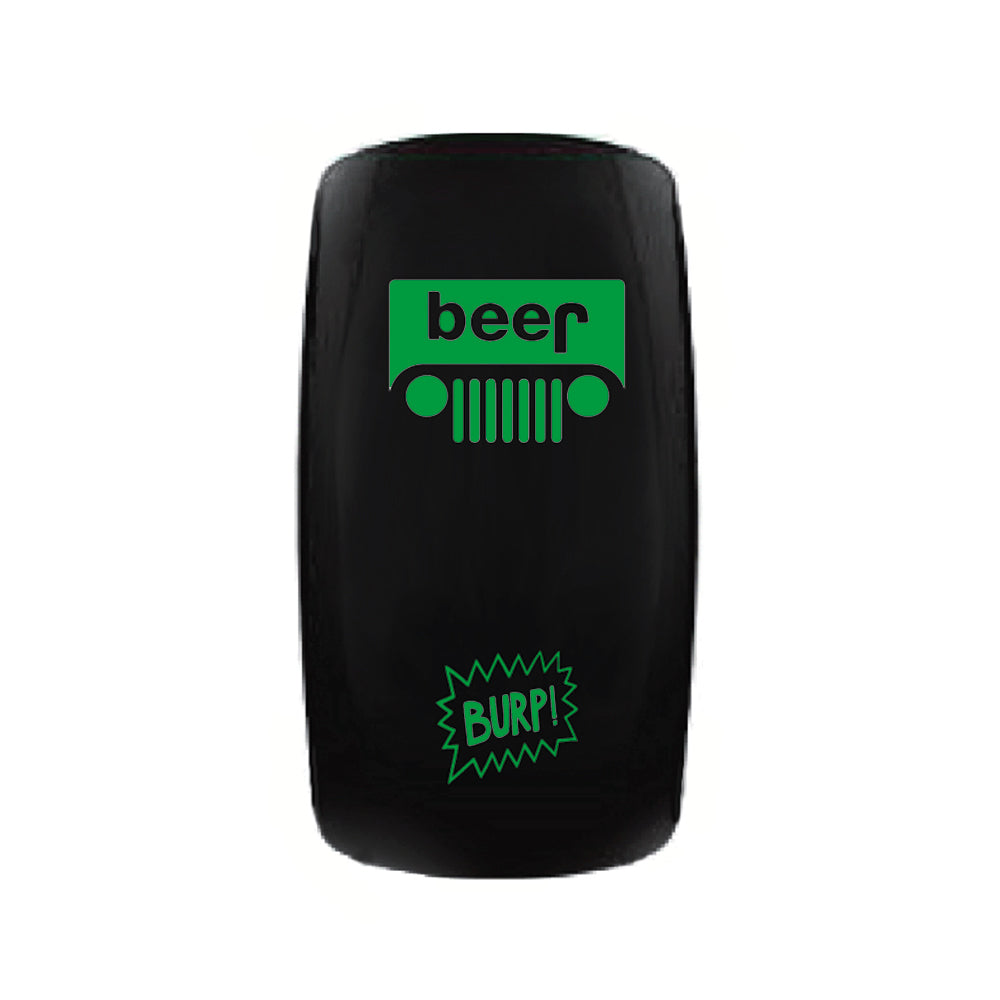 Quake LED - QW870 - Rocker Switch Burp 2 Way 5 Pin Green
