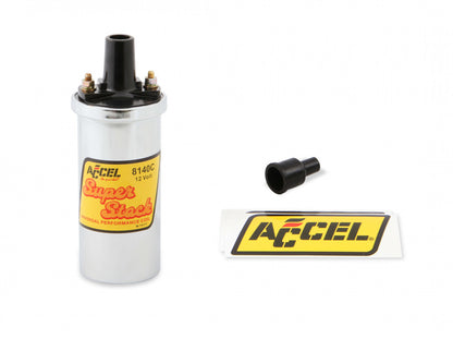 ACCEL Ignition Coil - Chrome - 42000v 1.4 ohm primary - Points - good up to 6500 RPM 8140C