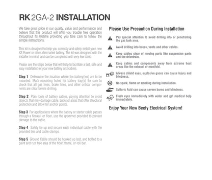 XS Power Batteries XP FLEX, 2 AWG, Dual Battery, Light-Weight Racing Cable Kit RK2GA-2