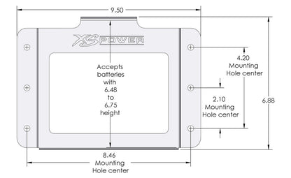 XS Power Batteries 545 Series Stamped Aluminum Side Mount Box with no Window 514