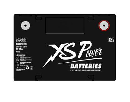 XS Power Batteries 12V AGM Retro Series Batteries - M6 Terminal Bolts Included 3300 Max Amps A3400