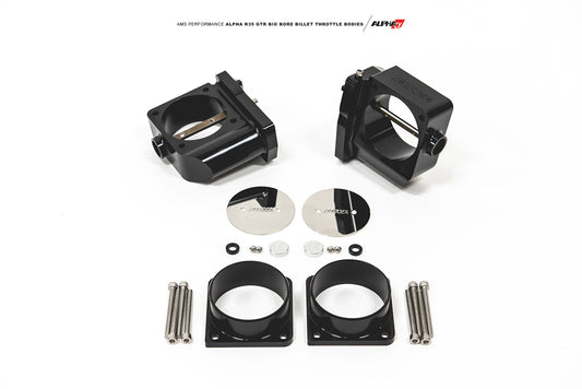 AMS Alpha Performance R35 GT-R Big Bore Billet Throttle Bodies - TB Set W/ Vibrant HD Flanges AMS-ALP.07.08.0006-4
