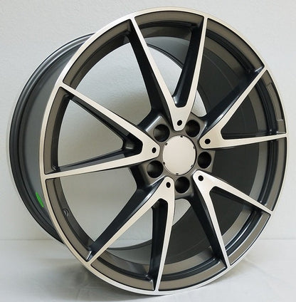 19" X 8.5/9.5" Staggered Aluminum Titanium Machine Face Wheels Set - Dynamic Performance - R510-TM-19x8.5/9.5-5x112-35/35-66.56