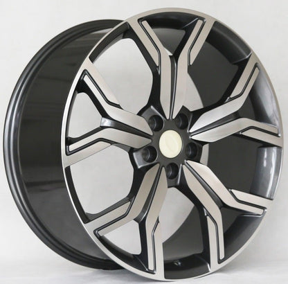 22" X 9.5" Titanium Machine Face Aluminum Wheels Set - Dynamic Performance - R530-TM-22x9.5-5x120-45-72.56