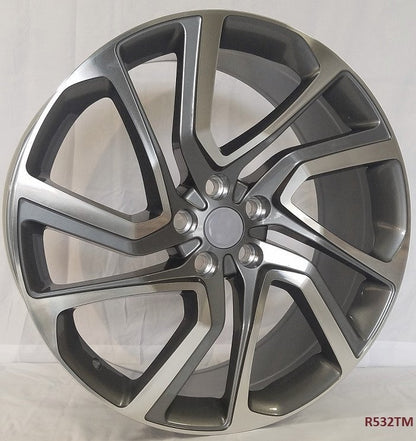 22" X 9.5" Titanium Machine Face Aluminum Wheels Set - Dynamic Performance - R532-TM-22x9.5-5x120-45-72.56