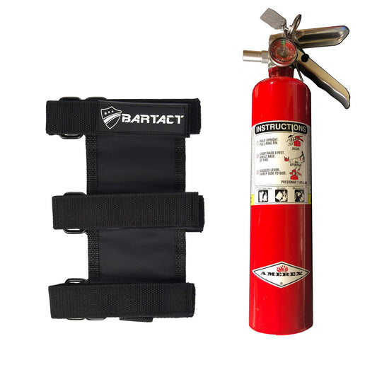 Amerex 2.5 LB Fire Extinguisher Plus 3 Strap Webbing Roll Bar Mount for Padded Roll Bars Black