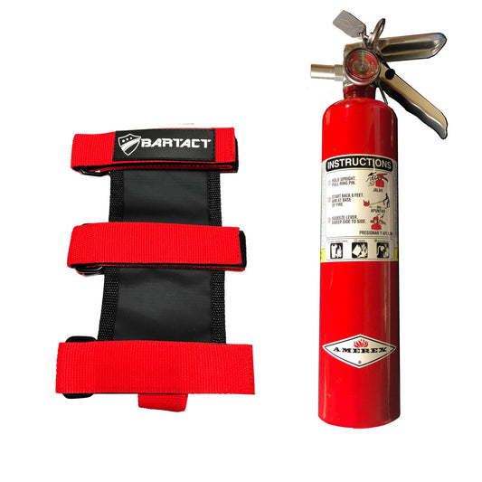 Amerex 2.5 LB Fire Extinguisher Plus 3 Strap Webbing Roll Bar Mount for Padded Roll Bars Red