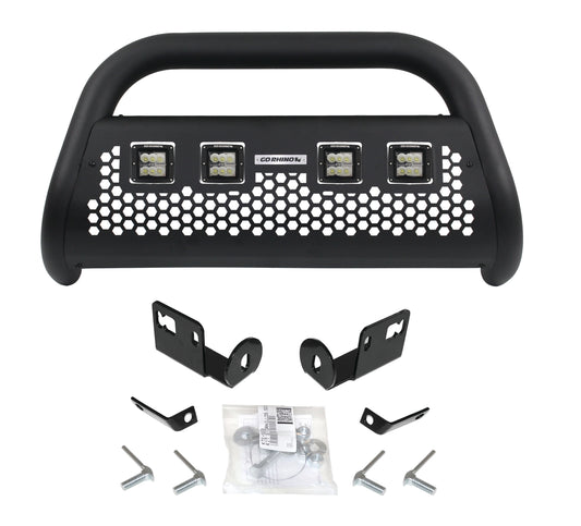Go Rhino 55984LT RC2 LR Bull Bar With Mounting Brackets & Four 3" Cube Lights Textured Black