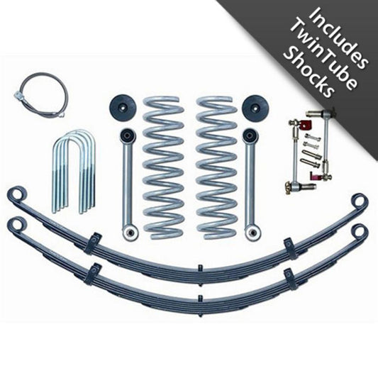 Rubicon Express 3.5 in. Super-Flex Short Arm Lift Kit w. Rear Leaf Springs And Twin Tube Shocks RE6030T