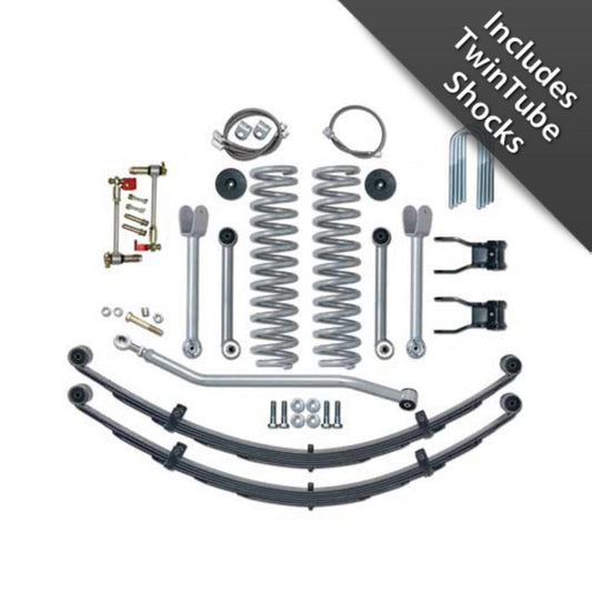 Rubicon Express 4.5 in. Super-Flex Short Arm Lift Kit w. Rear Leaf Springs And Twin Tube Shocks RE6130T