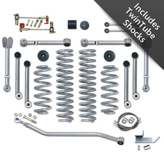Rubicon Express 3.5 Inch Super-Flex Short Arm Lift Kit With Twin Tube Shocks RE7000-3T