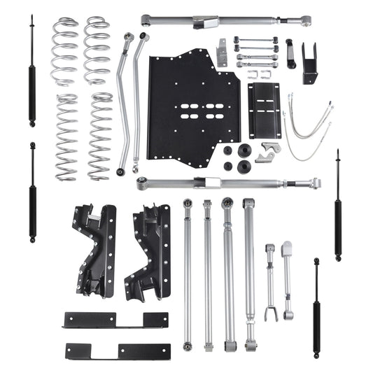 Rubicon Express 4.5 Inch Extreme-Duty Long Arm Lift Kit With Rear Track Bar And Twin Tube Shocks RE7204T
