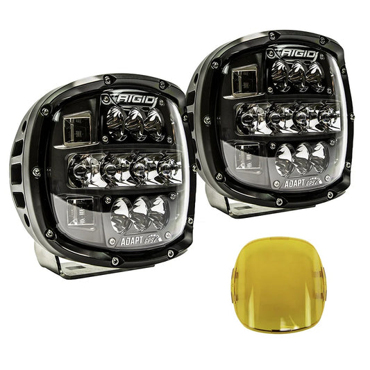 RIGID Industries Adapt XP Extreme Powersports LED Light With 3 Lighting Zones And GPS Module Kit Includes Amber Covers and Mounting BracketsPair 300415