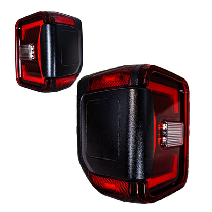 WINJET 2019-2023 Jeep Gladiator JT LED Tail light with LED sequential turn signal / sequential brake(Black/Red) CTRNG0668-BR-SQ