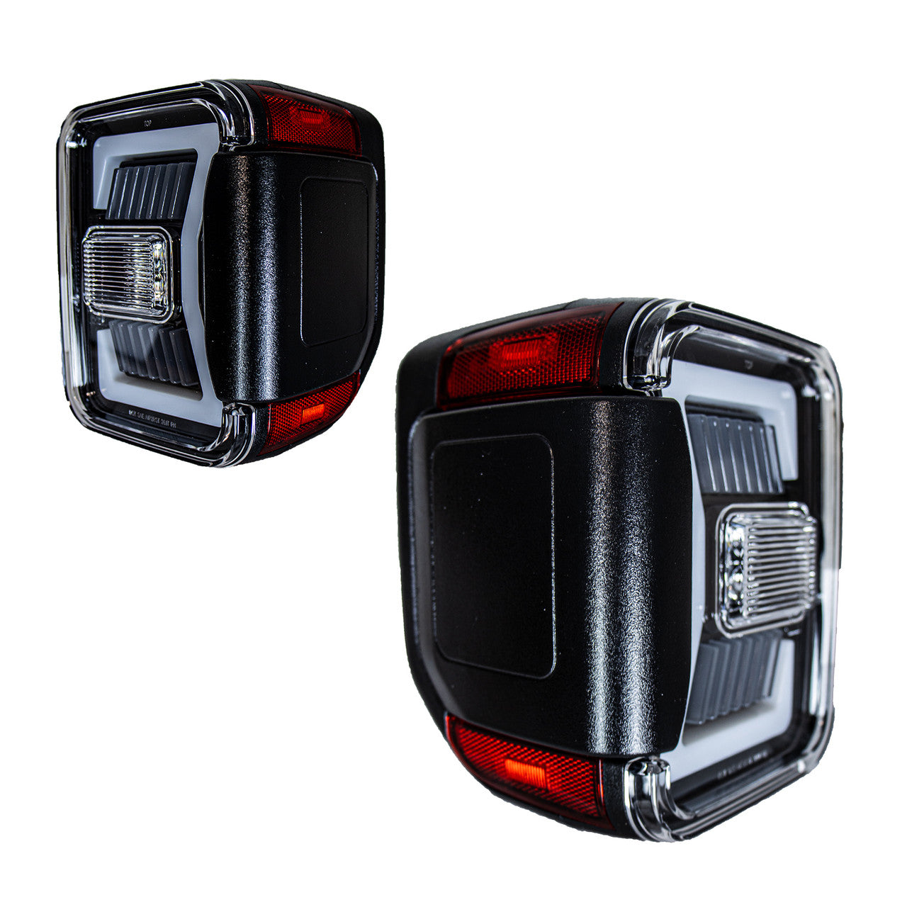 RENEGADE 2019-2023 Jeep Gladiator JT LED Tail light with LED sequential turn signal / sequential brake(Gloss Black/Clear) WINJET-CTRNG0668-GBC-SQ
