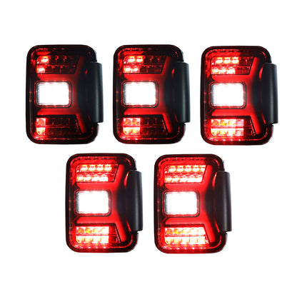 WINJET 2019-2023 Jeep Gladiator LED Tail light with LED sequential turn signal / sequential brake(Black/Smoke) CTRNG0669-BS-SQ