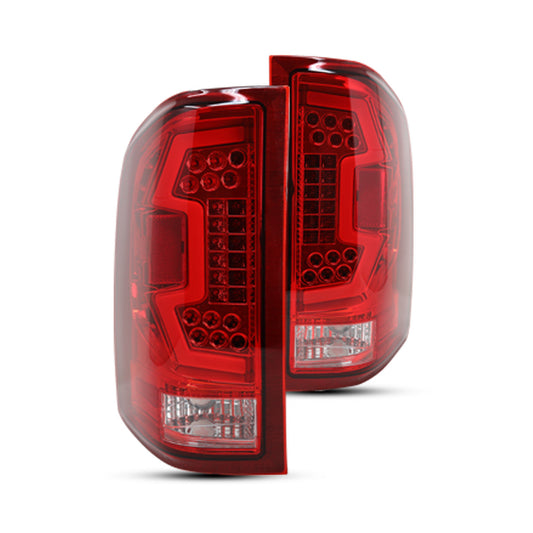 WINJET 2007-2013 Chevy Silverado 1500, 2500, 3500 LED Taillight with LED sequential turn signal- (Chrome /Red) CTRNG0666-CR-SQ