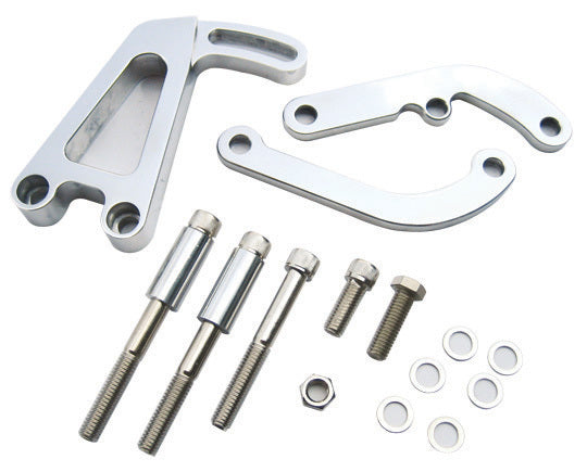 SBC Billet Alum Power St eering Bracket Chome