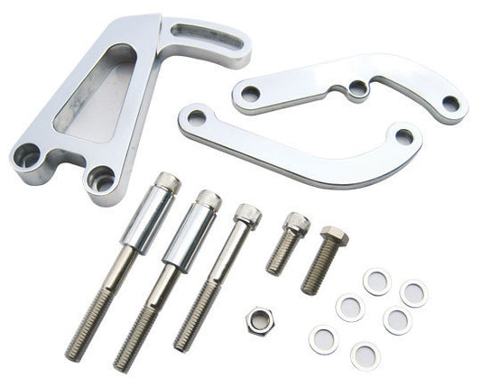 SBC Billet Alum Power St eering Bracket Chome