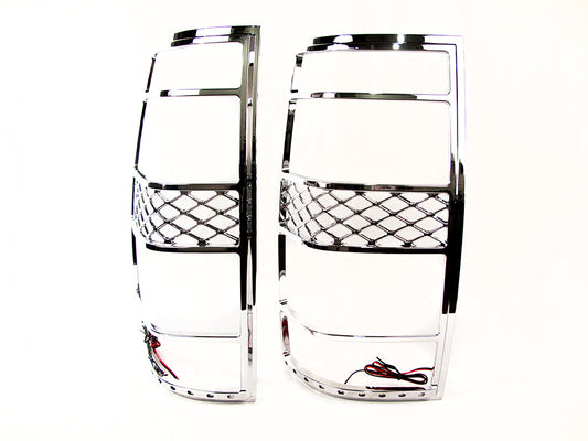 Race Sport RS-0713CHEVY1-TLB - 07-13 Chevy Suburban/Tahoe LED Taillight Bezel W/ Brake/Running Lights (Chrome)