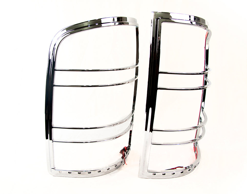 Race Sport RS-0713GMC-TLB - 07-13 GMC Sierra LED Taillight Bezel W/ Brake/Running Lights (Chrome)