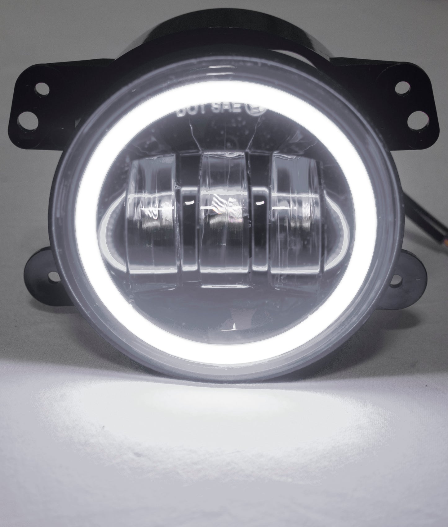 Race Sport RS-4FHALOW - 07-17 Jeep 4in 30W/1440LM LED Cree Fog Light Kit W/ White LED Halo