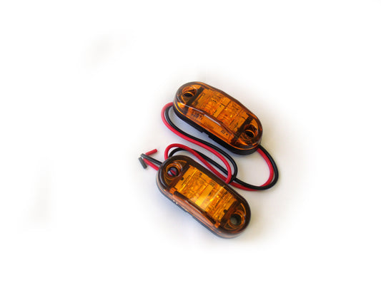 Race Sport RS-O2.5-2HA - 2.5x1in Amber LED Truck Light Marker (w/ 2 Hole Mount) (Pair)
