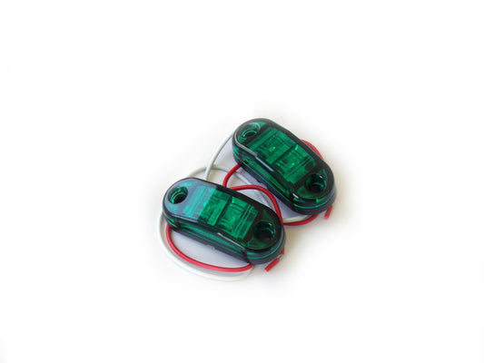 Race Sport RS-O2.5-2HG - 2.5x1in Green LED Truck Light Marker (w/ 2 Hole Mount) (Pair)