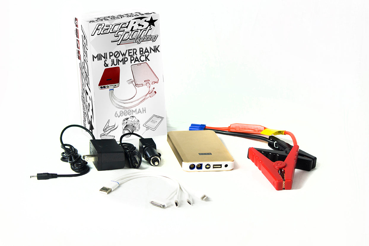 Race Sport RS03JUMP - 6000mAH 12v Travel Size Super Mini Jump Start Power Bank & Multi-charge