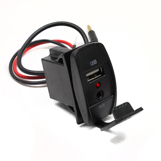 Race Sport RS50891 - Rocker Switch-Sized USB/Auxiliary Input W/ Red LED Indicator