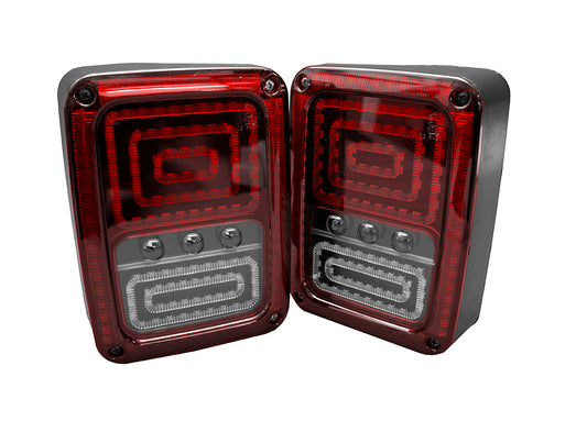 Race Sport RSJ21SLT - 07-17 Jeep JK 15W/450LM Red LED Taillights (Pair)