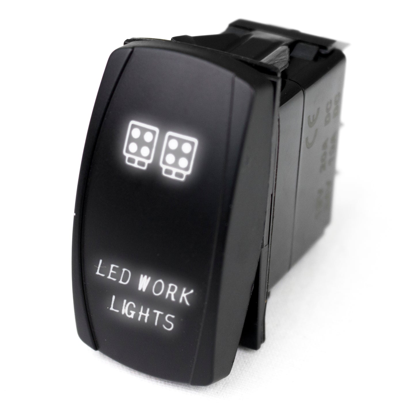 Race Sport RSLJ36W - LED Rocker Switch W/ White LED Radiance (LED Work Lights)