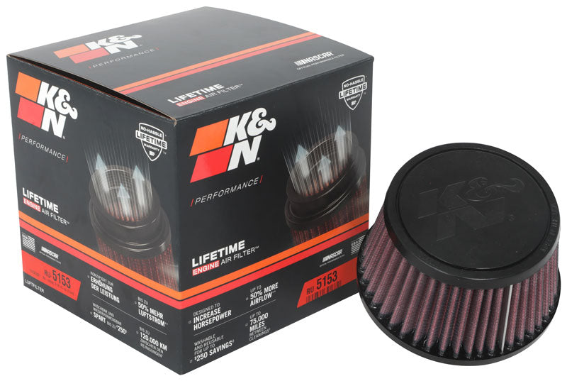 K&N RU-5153 Universal Clamp-On Air Filter