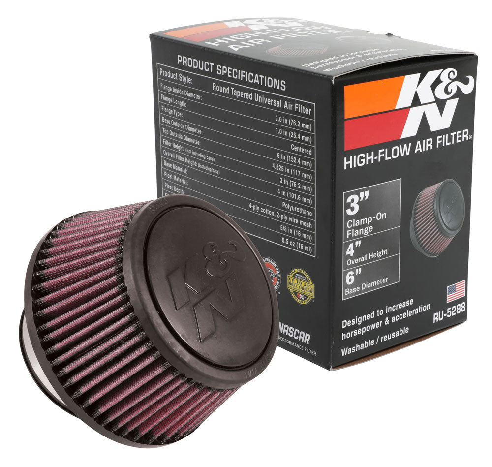K&N RU-5288 Universal Clamp-On Air Filter